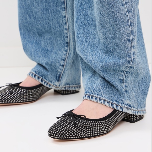 Veronica Beard Cade Crystal Studded Embellished Mary Jane Ballerina Pumps Sz 10 - Picture 9 of 10